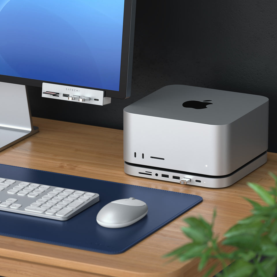 Suporte e Hub Satechi USB-C para Mac Mini - Prata