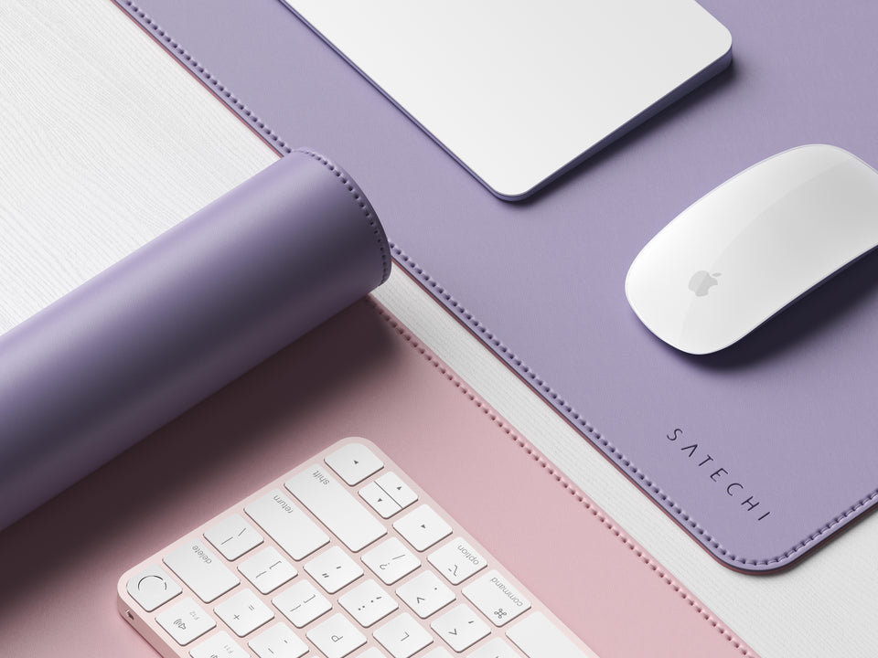 Deskmate Satechi Dupla Face Em Couro Ecológico - Roxo E Rosa