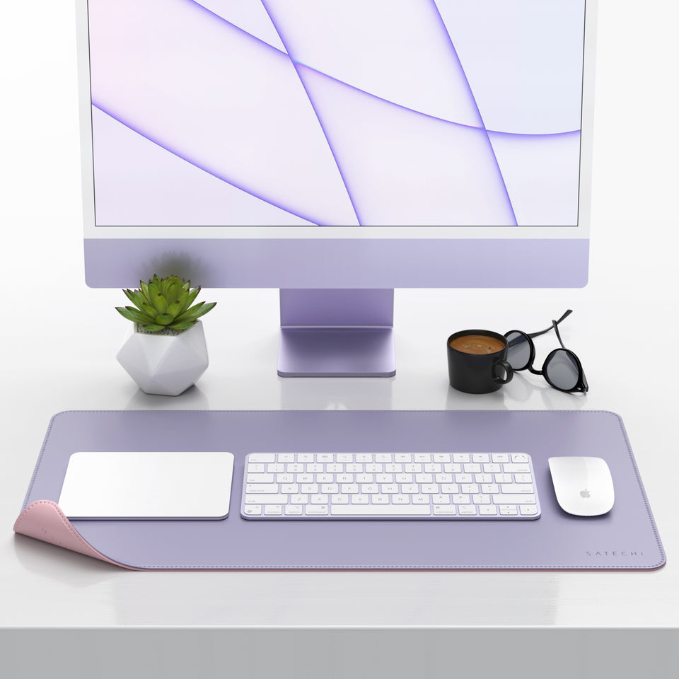 Deskmate Satechi Dupla Face Em Couro Ecológico - Roxo E Rosa