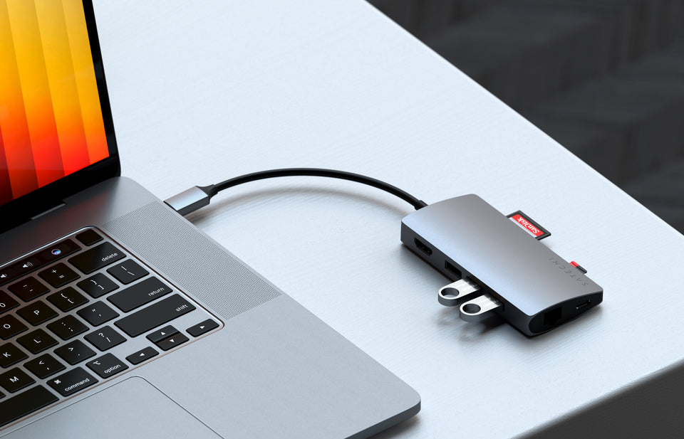 Adaptador Satechi Multi Portas USB-C 4K Com Ethernet V2 - Cinza Espacial