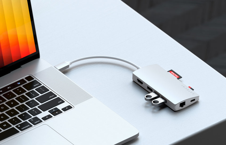 Adaptador Satechi Multi Portas USB-C 4K Com Ethernet V2 - Prata