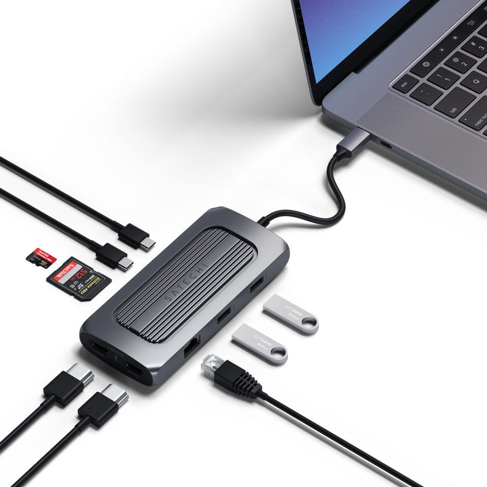 Adaptador Satechi Multi Portas MX USB-C - Cinza Espacial