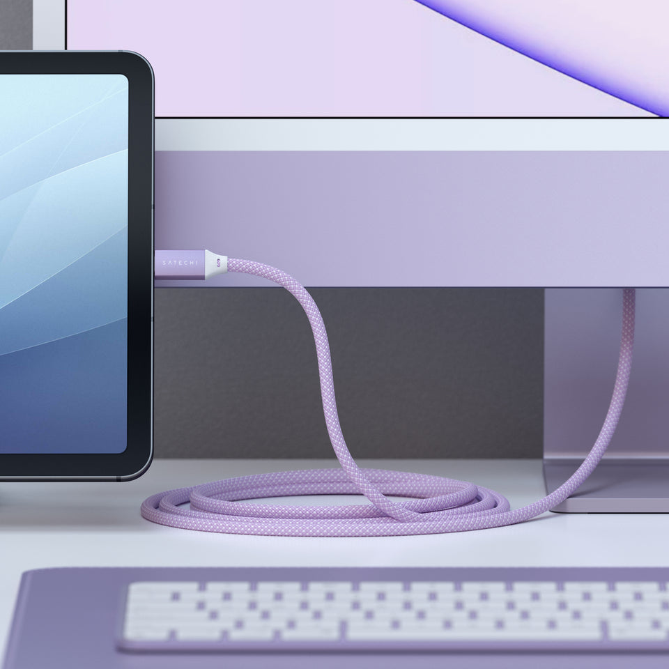 Cabo Satechi USB-C Para USB-C - 2 Metros - Roxo