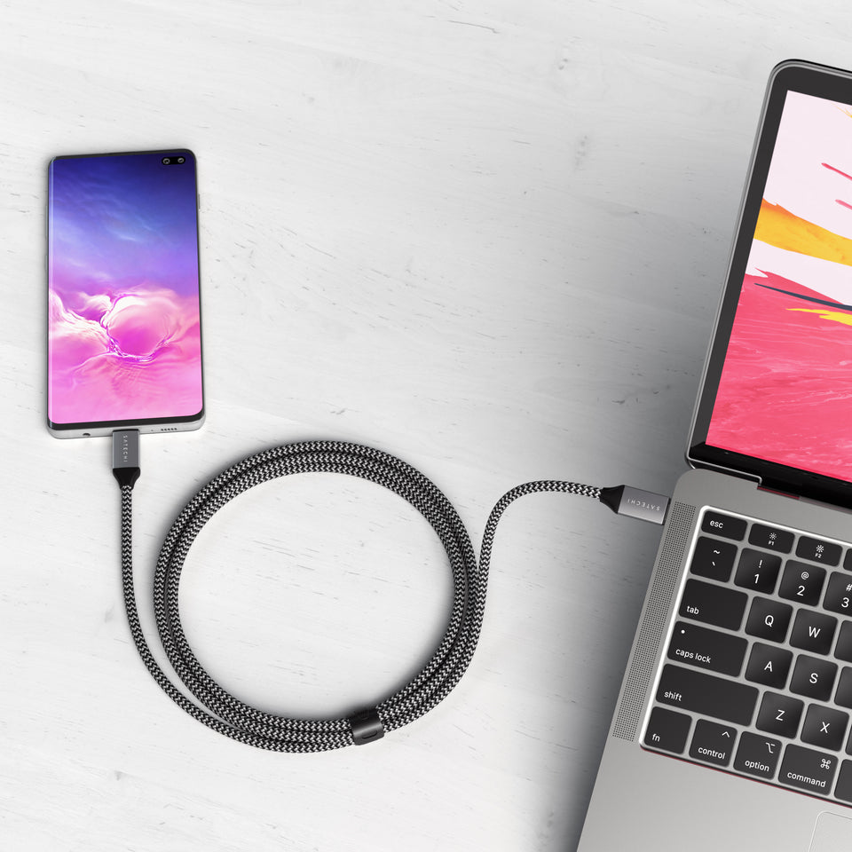 Cabo Satechi USB-C Para USB-C - 2 Metros - Preto