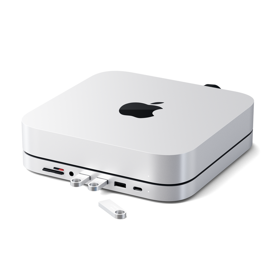 Suporte e Hub Satechi USB-C para Mac Mini - Prata