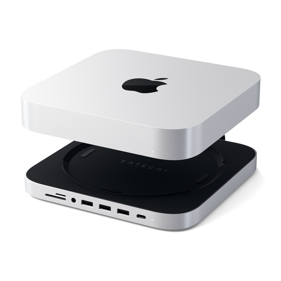 Suporte e Hub Satechi USB-C para Mac Mini - Prata