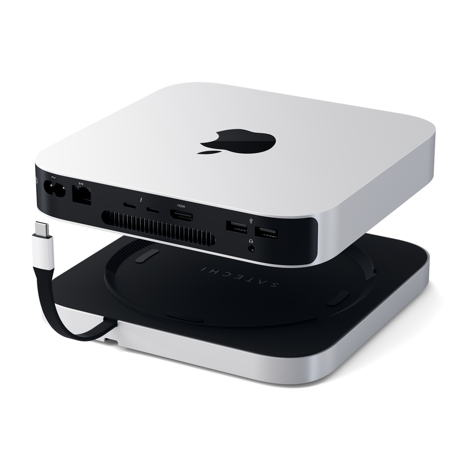 Suporte e Hub Satechi USB-C para Mac Mini - Prata