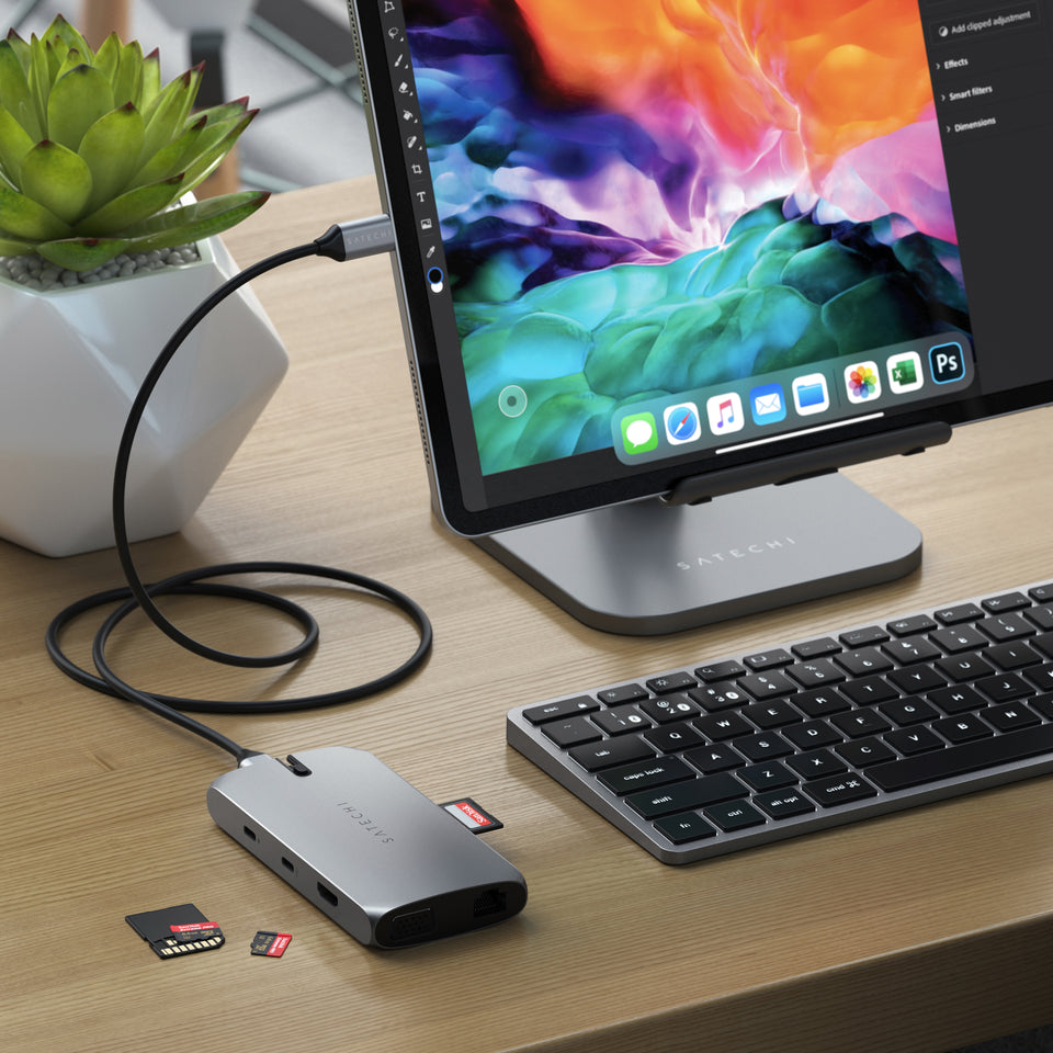 Adaptador Satechi Multi Portas USB-C On-The-Go - Cinza Espacial