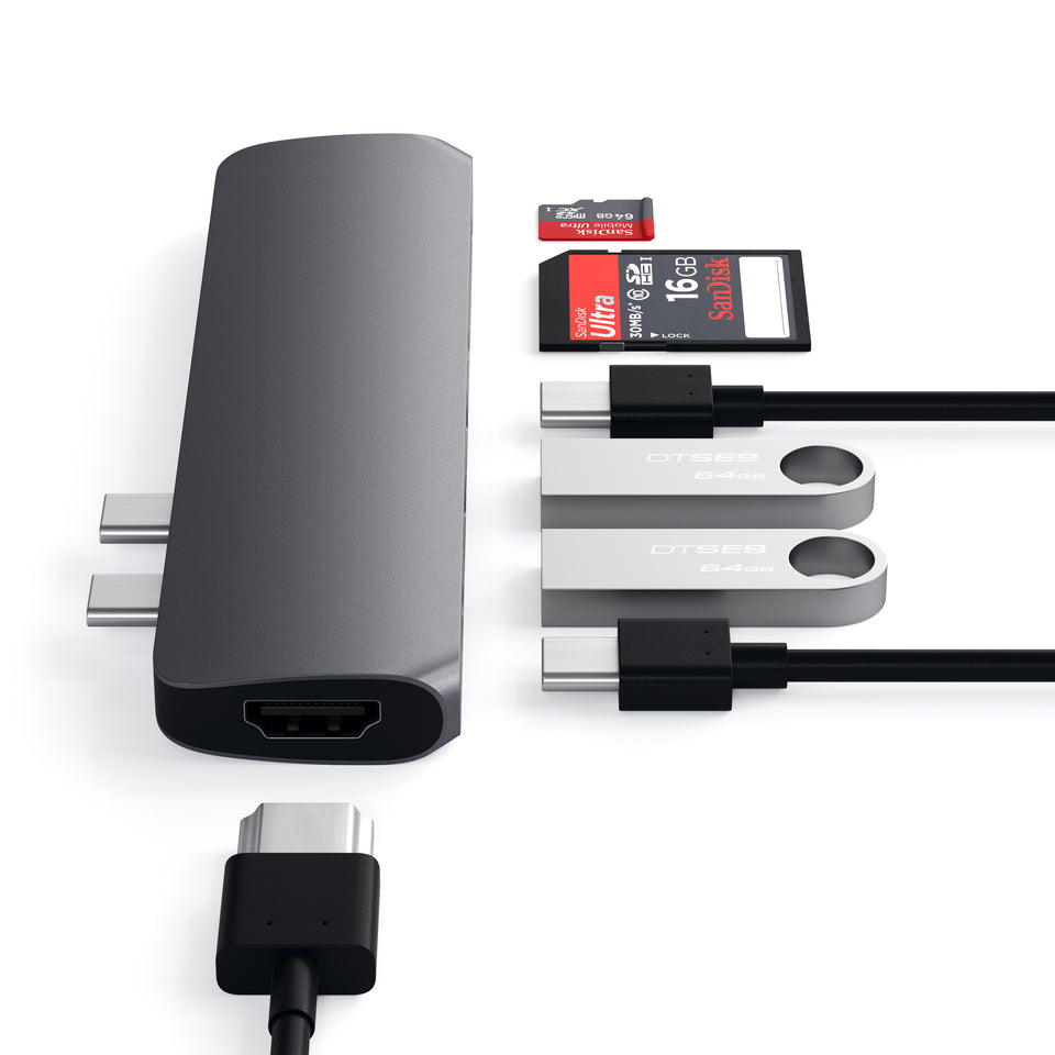 Adaptador Satechi USB-C Pro Hub HDMI 4K - Cinza Espacial