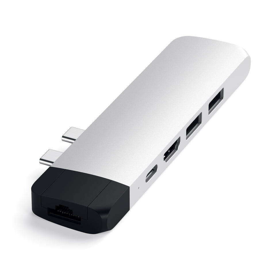 Adaptador Satechi USB-C Pro Hub com Ethernet - Prata