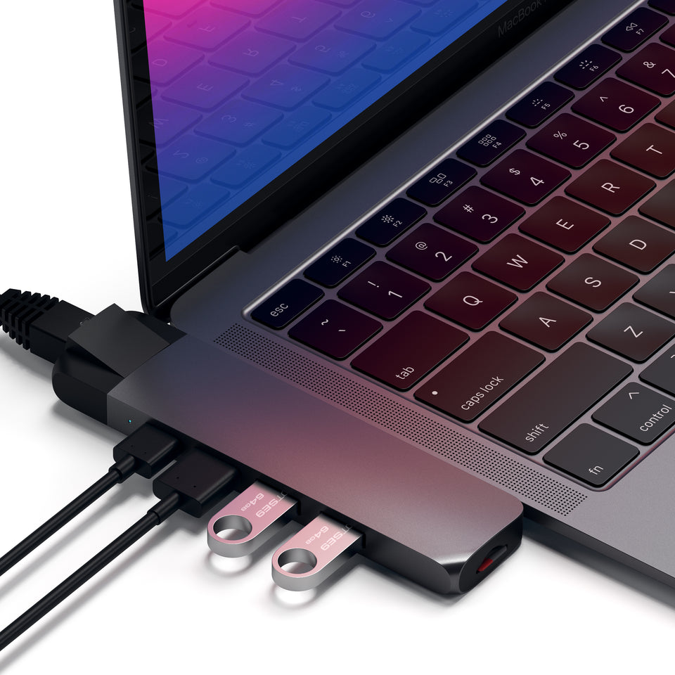 Adaptador Satechi USB-C Pro Hub com Ethernet - Cinza Espacial