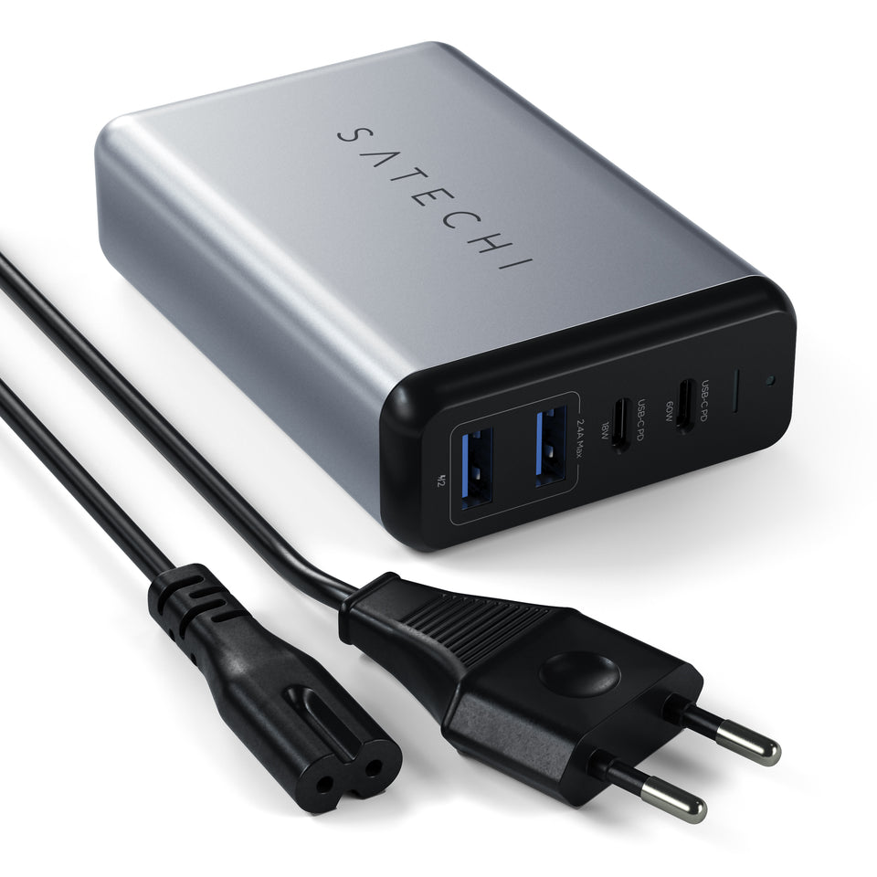 Carregador Satechi de Viagem PD Duplo USB-C 75w