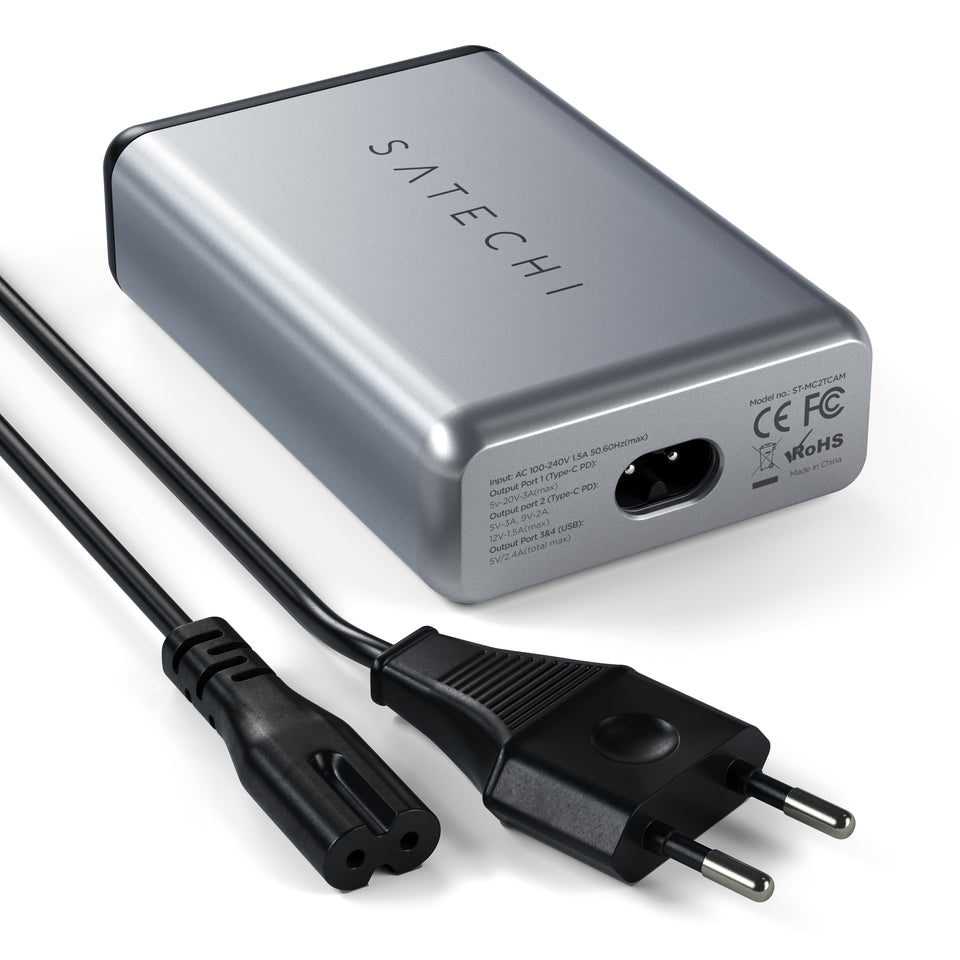 Carregador Satechi de Viagem PD Duplo USB-C 75w