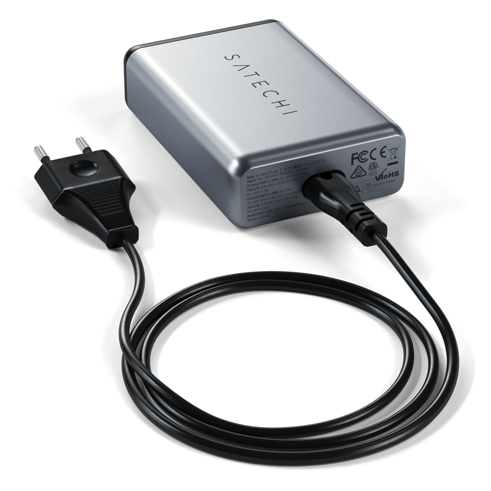 Carregador Satechi de Viagem PD Duplo USB-C 75w