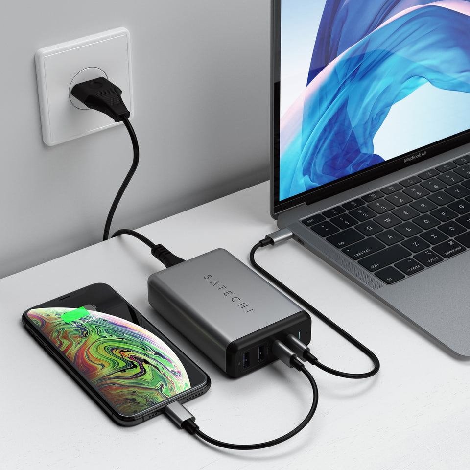 Carregador Satechi de Viagem PD Duplo USB-C 75w