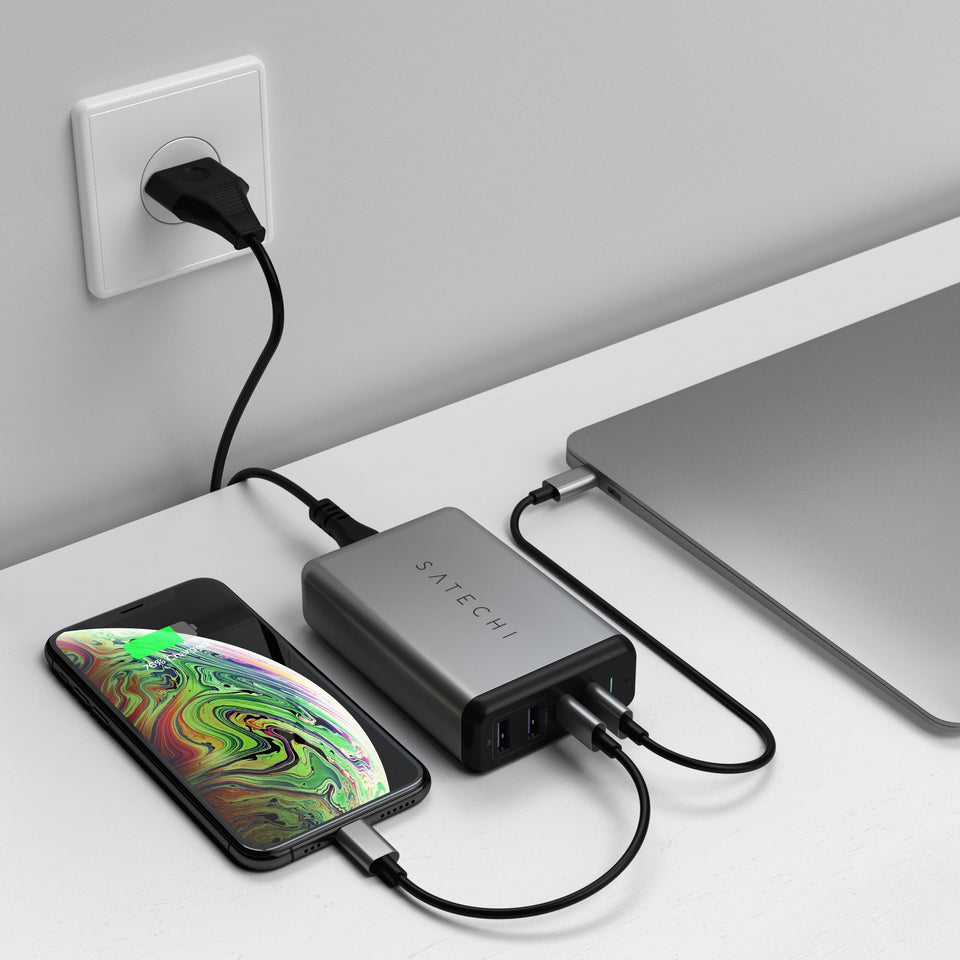 Carregador Satechi de Viagem PD Duplo USB-C 75w