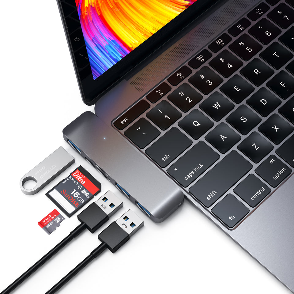 Adaptador e HUB Satechi 3 em 1 USB-C 3.0 - Cinza Espacial