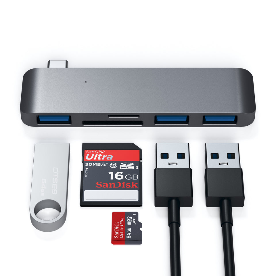 Adaptador e HUB Satechi 3 em 1 USB-C 3.0 - Cinza Espacial