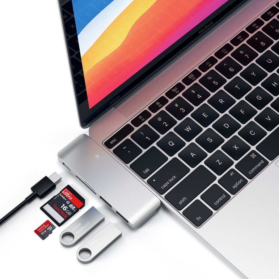 Adaptador Satechi USB-C Com Porta PassThrough - Prata