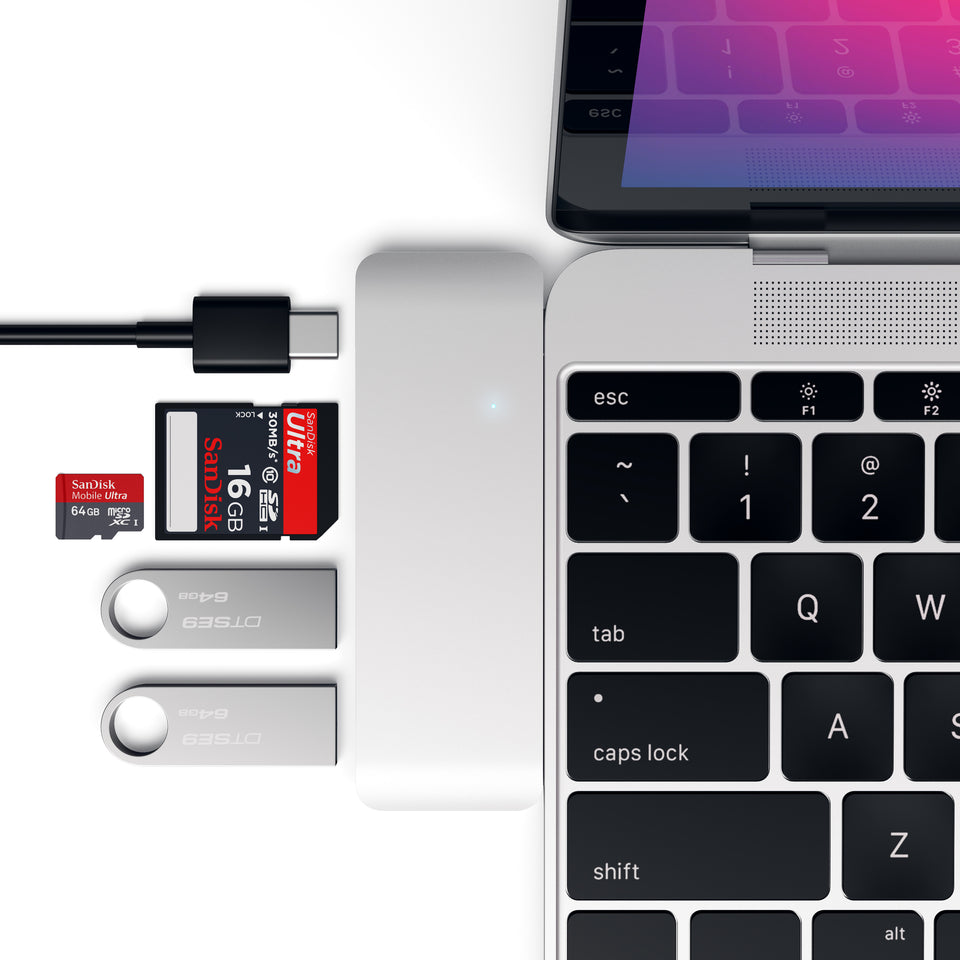 Adaptador Satechi USB-C Com Porta PassThrough - Prata