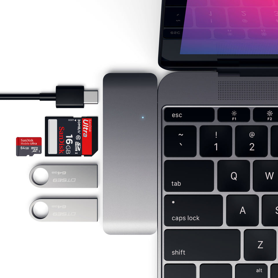 Adaptador Satechi USB-C Com Porta PassThrough - Cinza Espacial