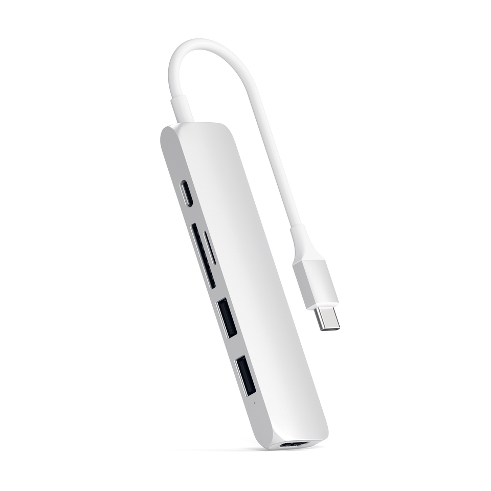 Adaptador Satechi Multi Portas USB-C Slim V2 - Prata