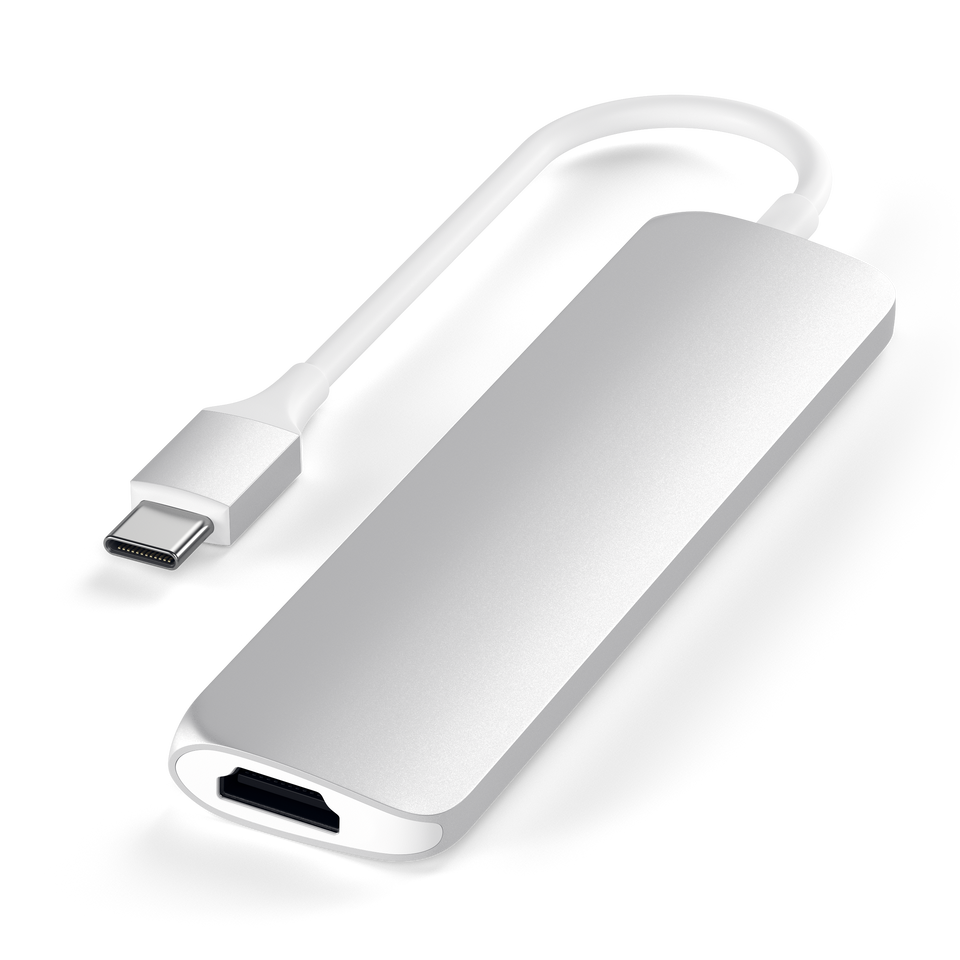 Adaptador Satechi Multi Portas USB-C Slim V2 - Prata