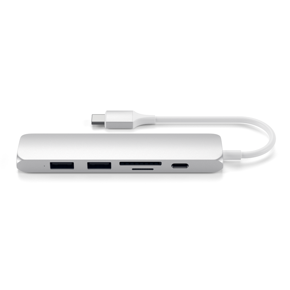 Adaptador Satechi Multi Portas USB-C Slim V2 - Prata