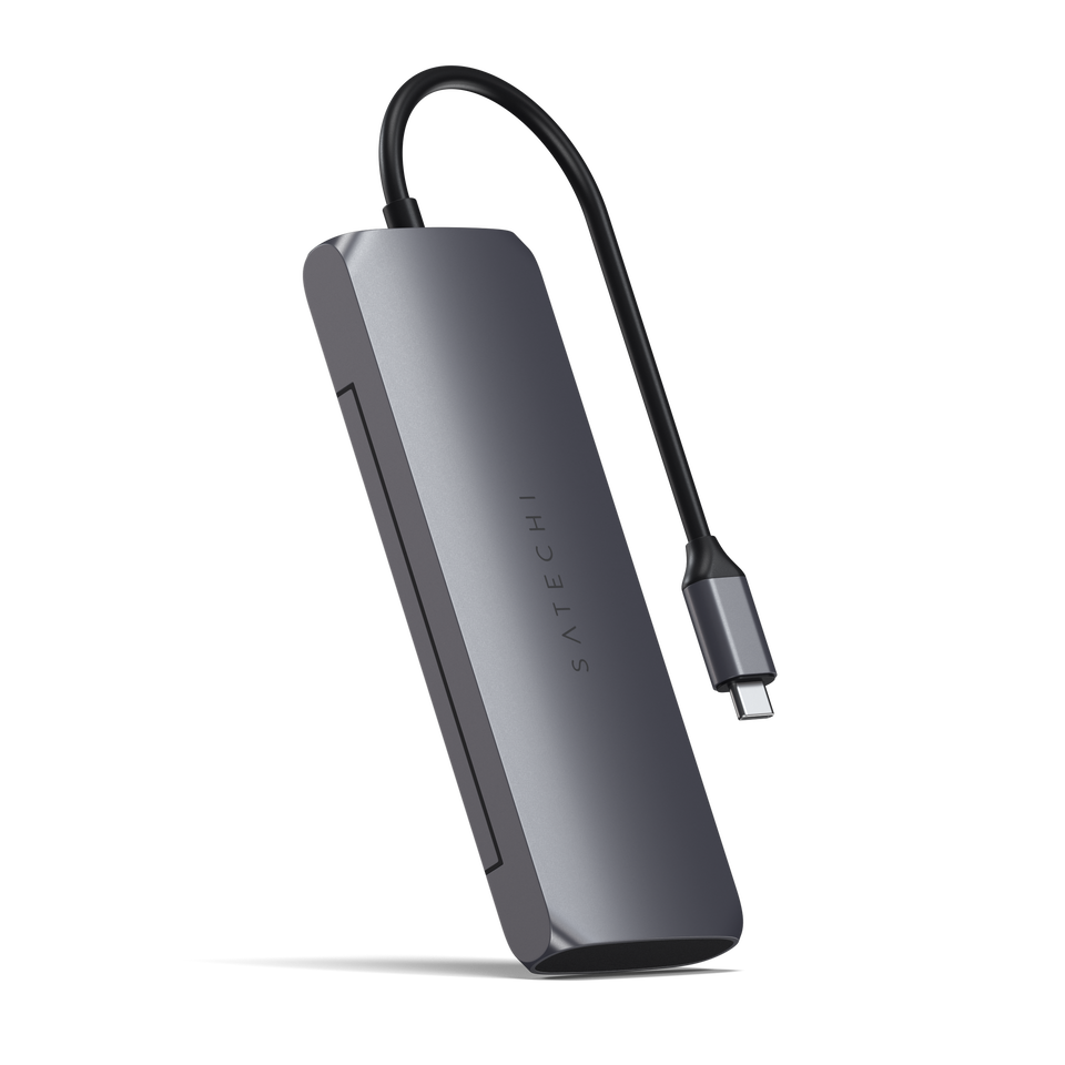 Adaptador Satechi Multi Portas Híbrido USB-C Com Slot SSD - Cinza Espacial