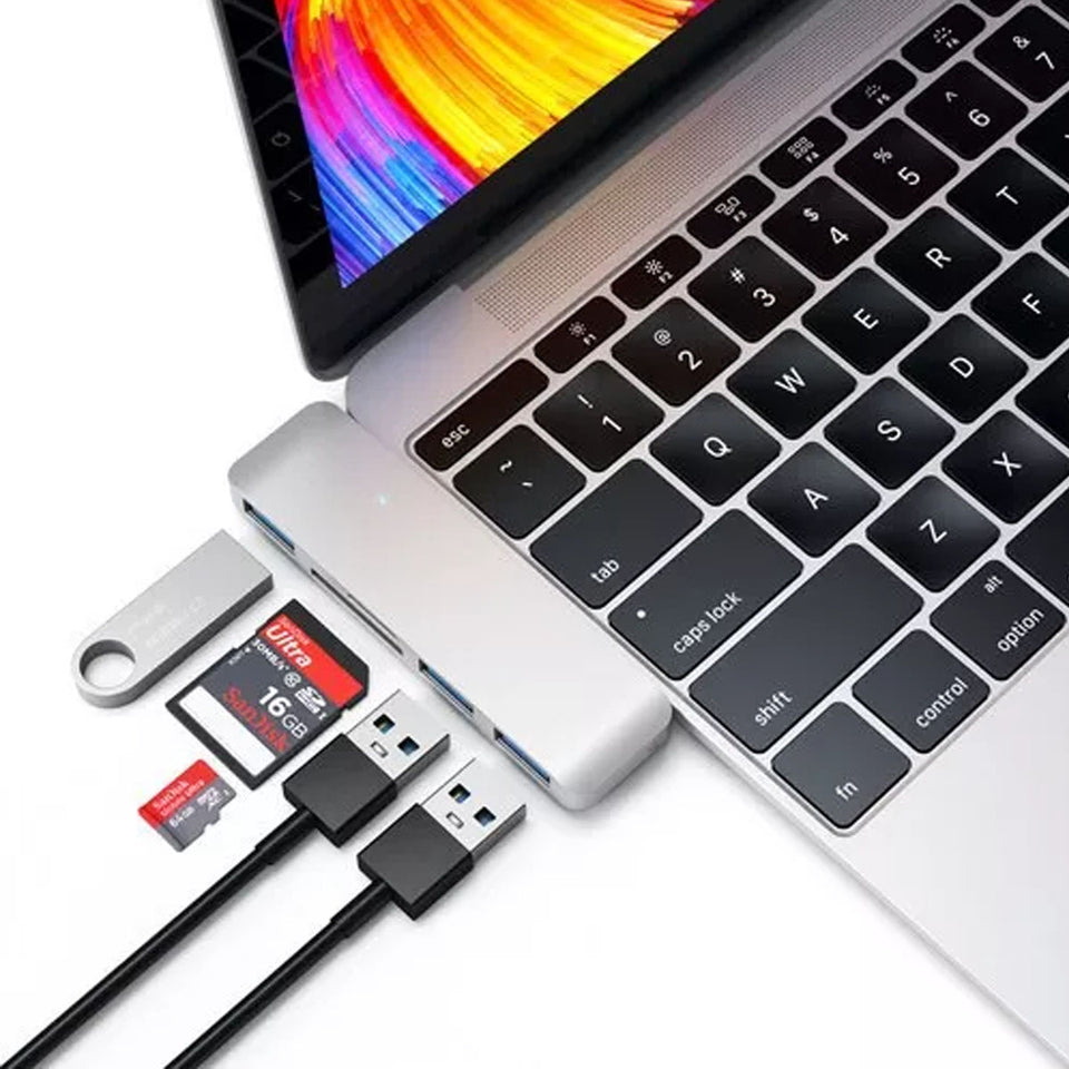 Adaptador e HUB Satechi 3 em 1 USB-C 3.0 - Prata