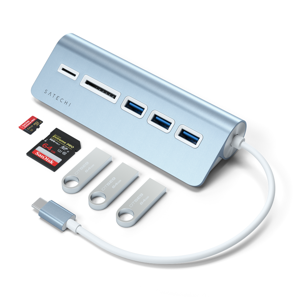 Adaptador e HUB Satechi USB-C para Desktop - Azul