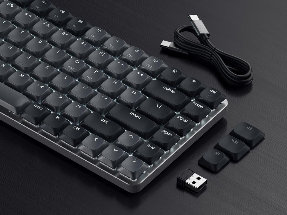 Teclado Satechi Retroiluminado Bluetooth Mecânico Slim - US - Cinza e Preto