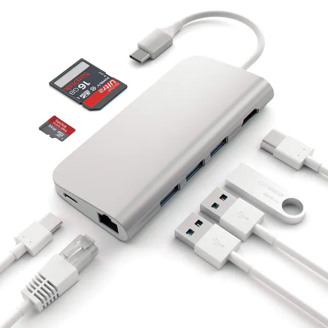 Adaptador Satechi Multi Portas USB-C 4K Com Ethernet