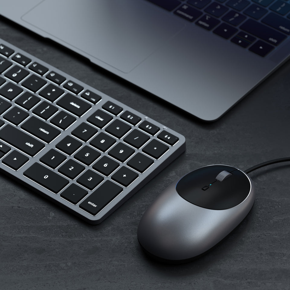 Mouse Satechi C1 Com Fio USB-C - Cinza Espacial