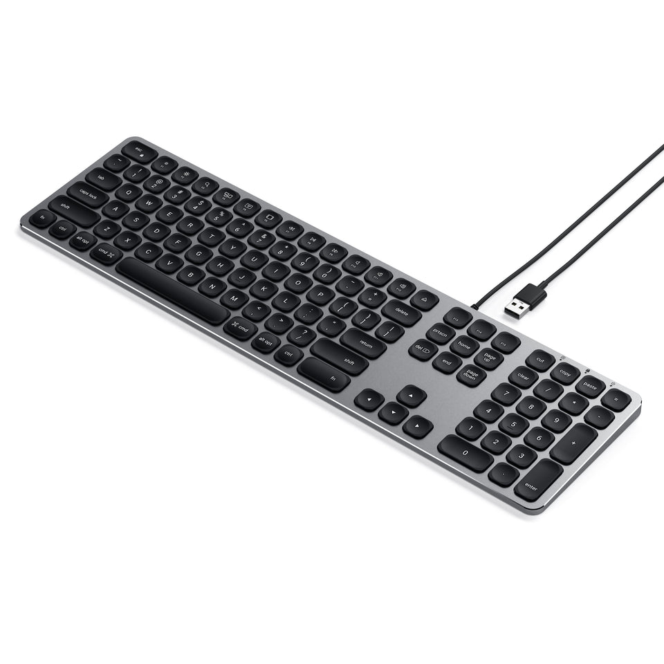 Teclado Satechi USB-A em Alumínio Com Fio - US - Cinza Espacial