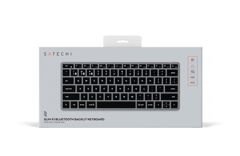 Teclado Satechi Retroiluminado Bluetooth Slim X1 - US - Cinza Espacial