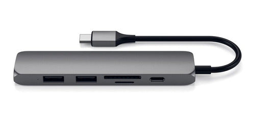 Adaptador Satechi Multi Portas USB-C Slim V2 - Cinza Espacial