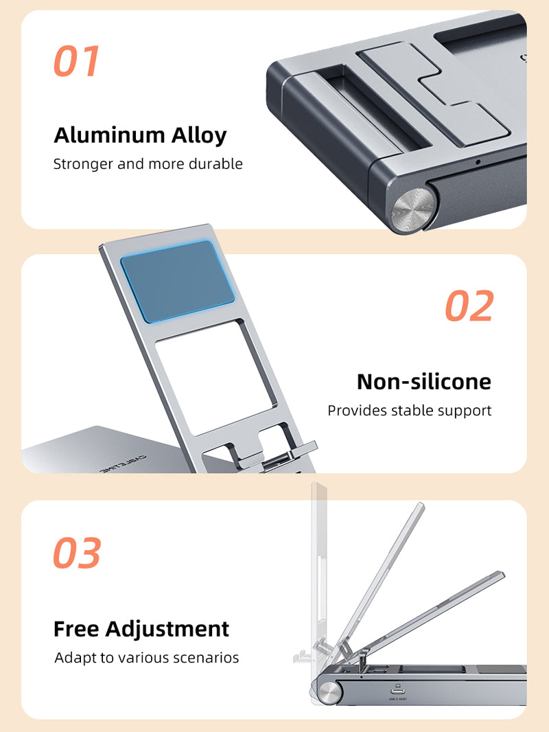 Adaptador Cabletime Dobrável USB-C - 8 Em 1