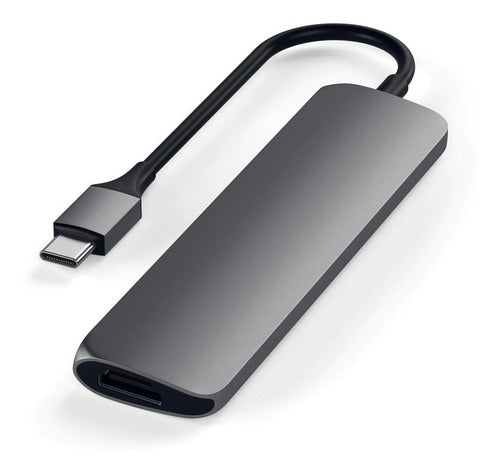 Adaptador Satechi Multi Porta Fino USB-C HDMI 4K - Cinza Espacial