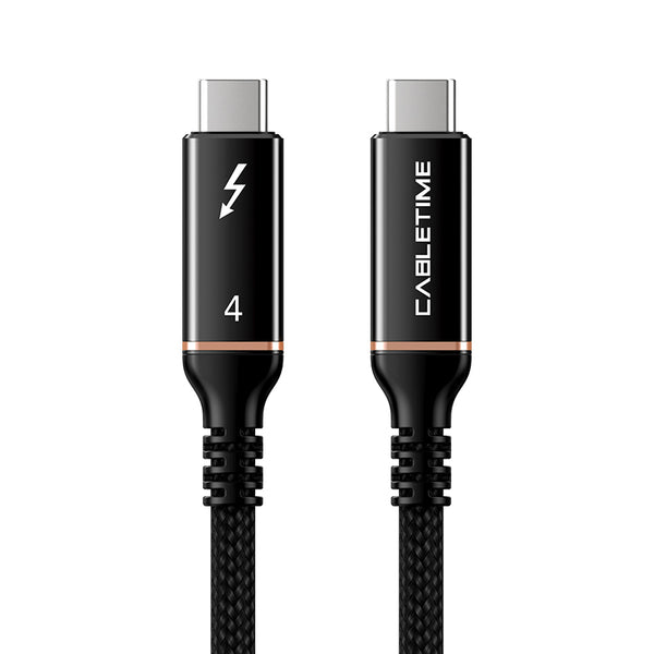 Cabo Cabletime USB4, 40 Gbp, Saída de Vídeo 8k - USB-C Para USB-C - 1 Metro