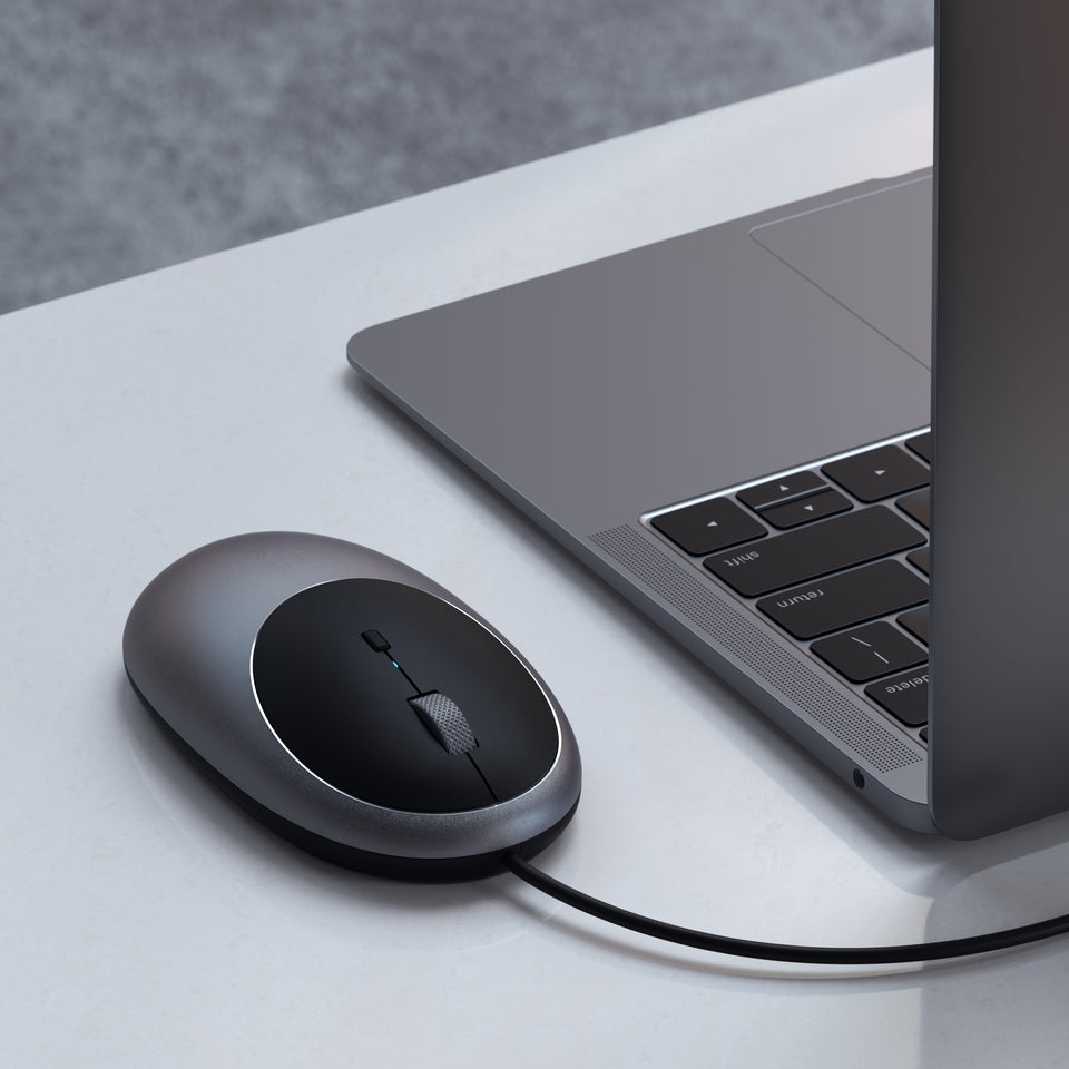 Mouse Satechi C1 Com Fio USB-C - Cinza Espacial