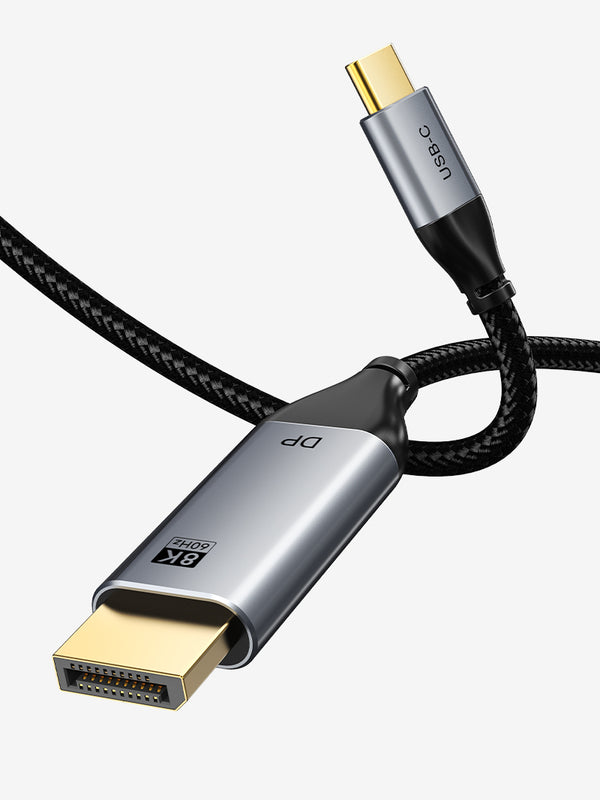 Cabo Cabletime Displayport 1.4, 32Gbp, Saída de Vídeo 8k - USB-C Para Displayport - 2 Metros