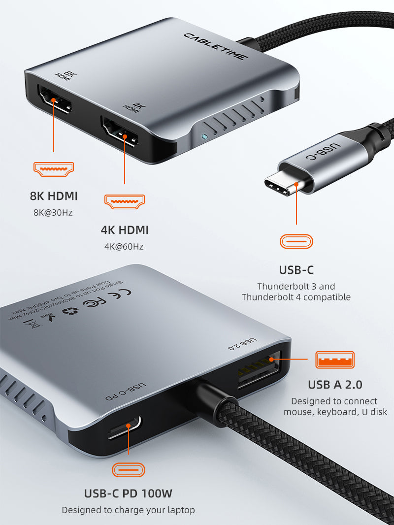 Adaptador Cabletime HDMI - 4 Em 1