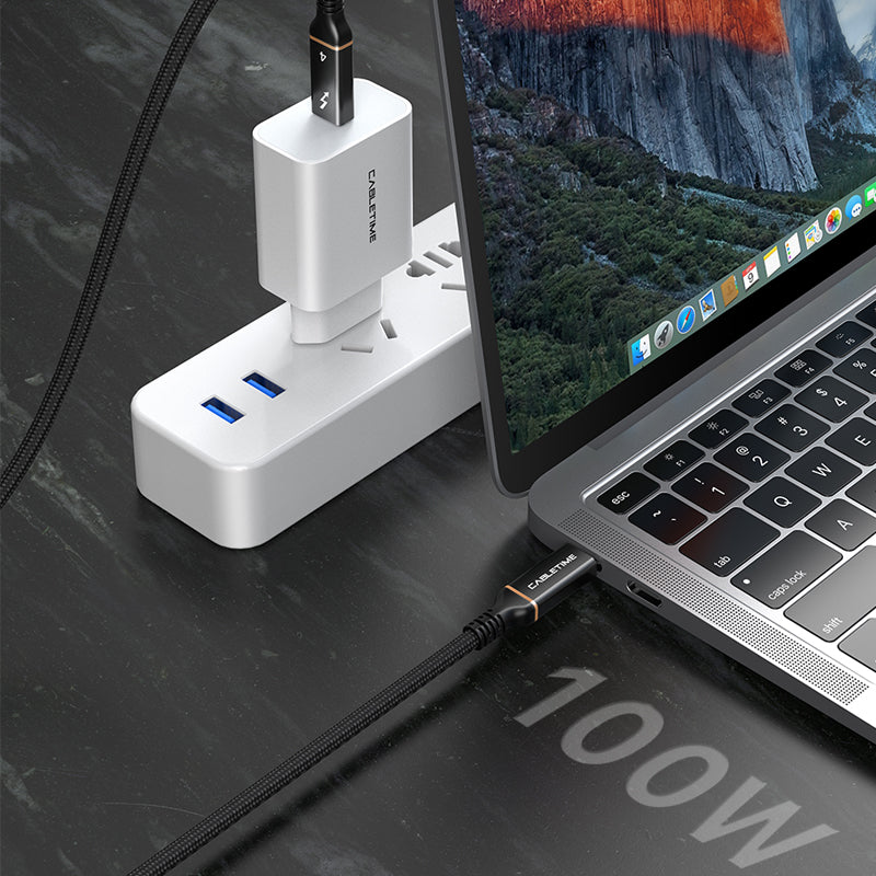 Cabo Cabletime USB4, 40 Gbp, Saída de Vídeo 8k - USB-C Para USB-C - 1 Metro