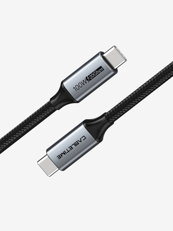 Cabo Cabletime USB3.2, 20Gbp, Saída de Vídeo 4k - USB-C Para USB-C - 1 Metro