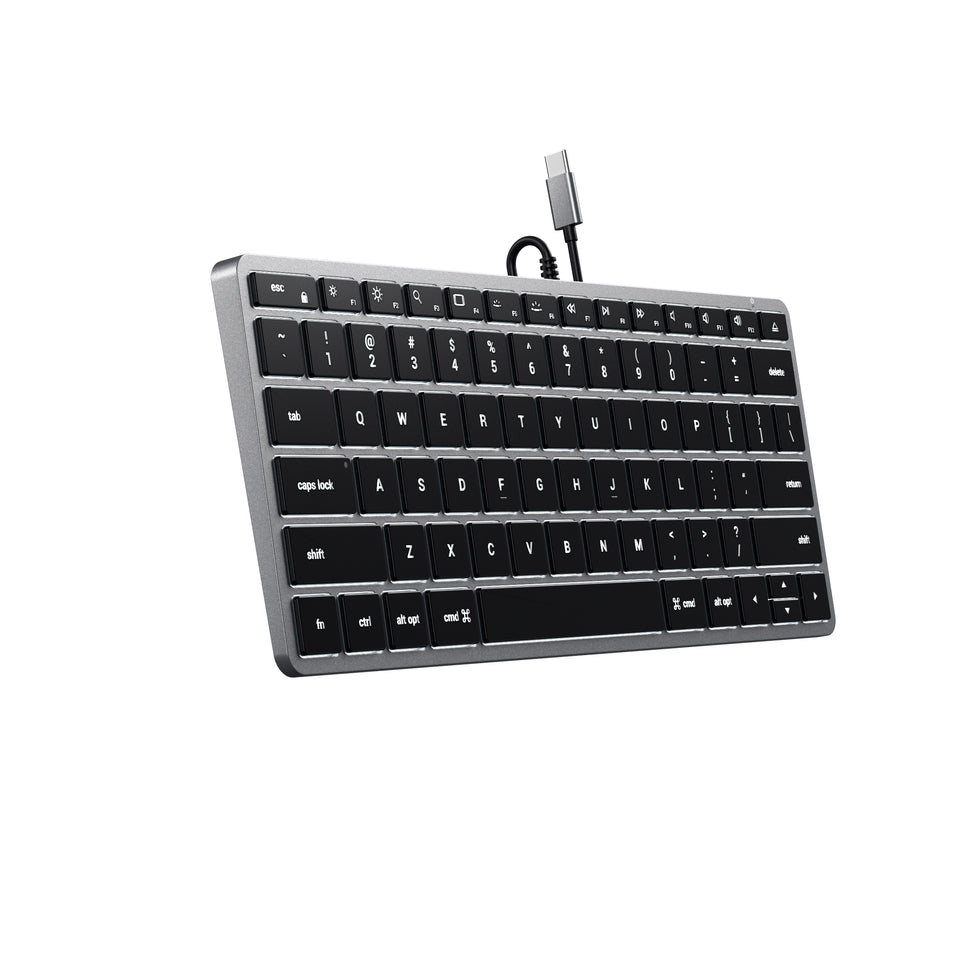 Teclado Satechi Retroiluminado Slim W1 Com Fio - US - Cinza Espacial